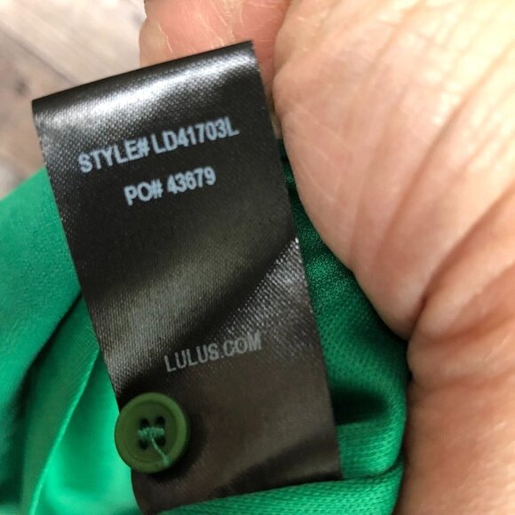 Lulus Tell Me Green Swing Dress Caged Apron Neckline Cocktail Mini Womens Sz M - Picture 8 of 12